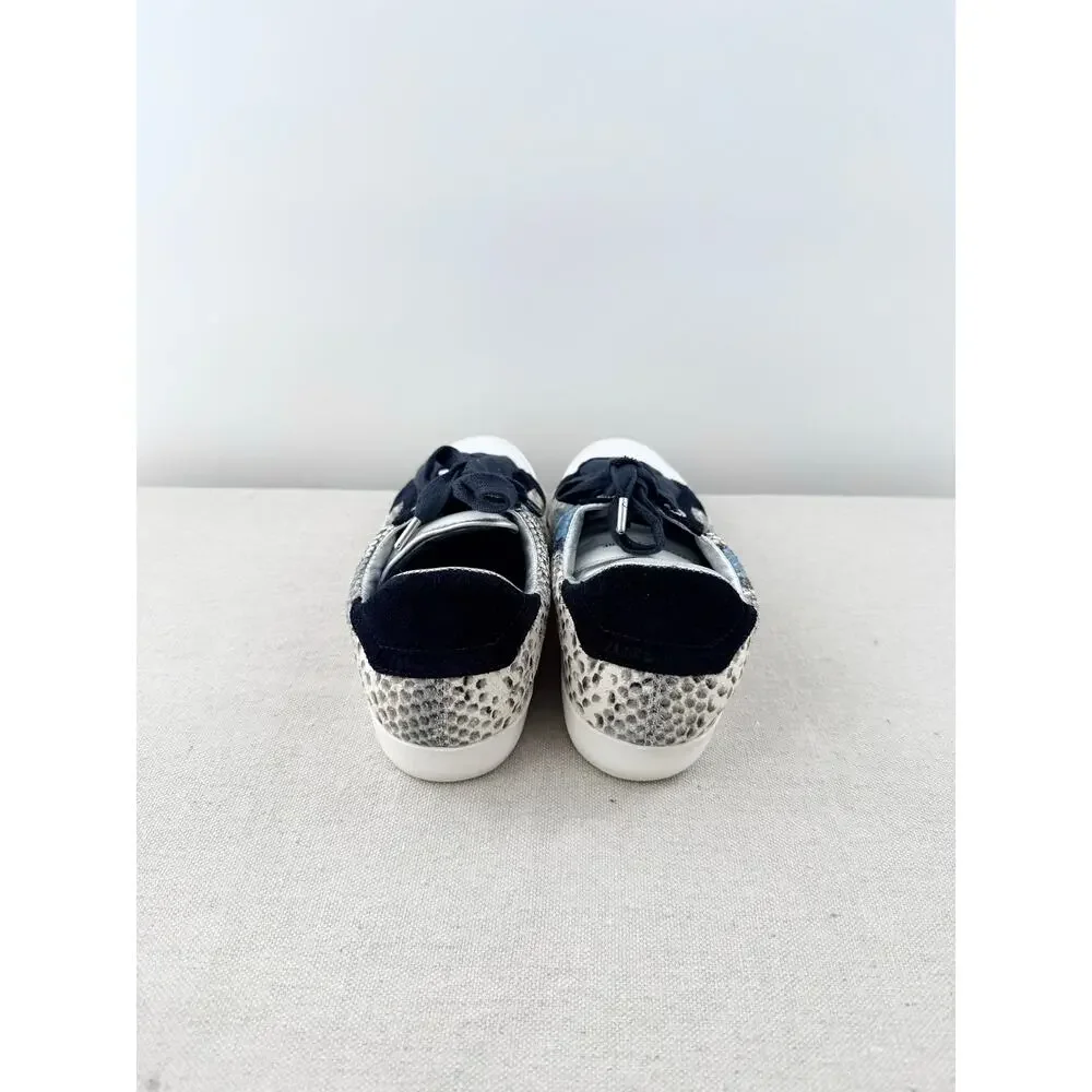 Zadig & Voltaire Python Snakeskin Leather Lace Up Sneakers Shoes Wild Blue EU 39 - Picture 5 of 7